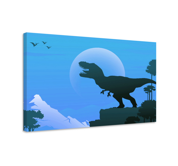 Tablou dinozauri silueta t-rex - TenStickers
