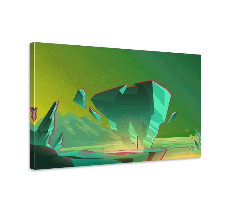 Tablou modern cu elemente geometrice de peisaj - TenStickers