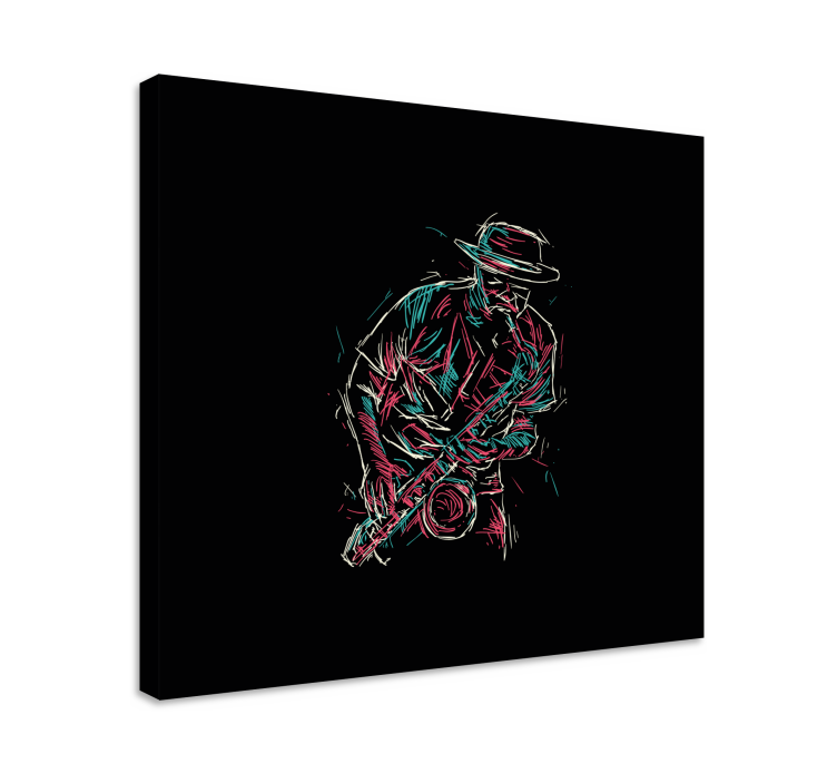 Tablou muzică jucător de saxofon - TenStickers