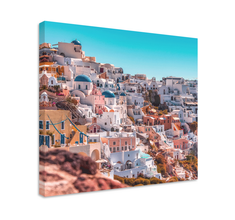 Santorini vara noapte cer vedere pânză - TenStickers