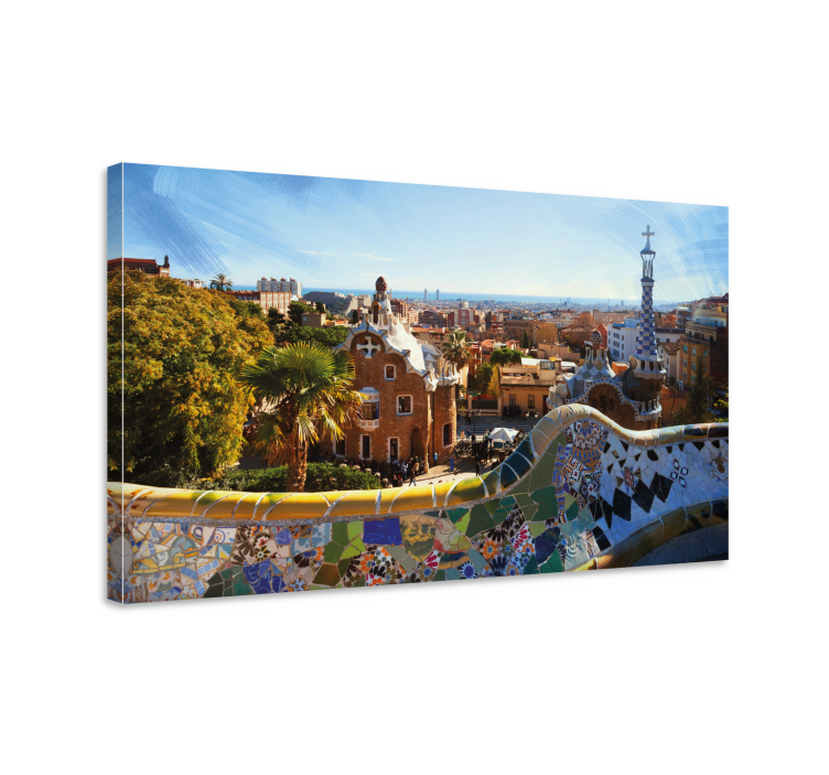 Vederi barcelona din parcul guell pânză 3d - TenStickers
