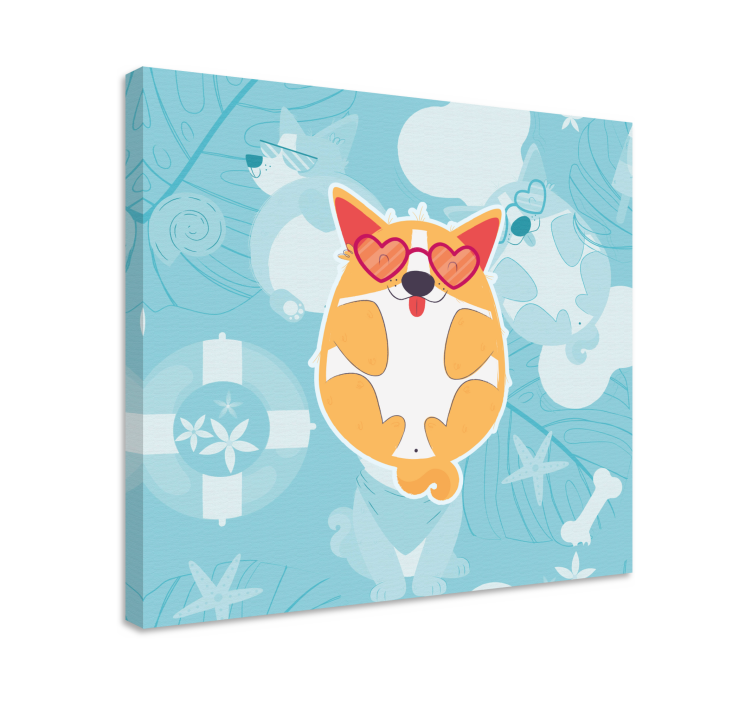 Tablou câini corgi fermecător relaxant - TenStickers