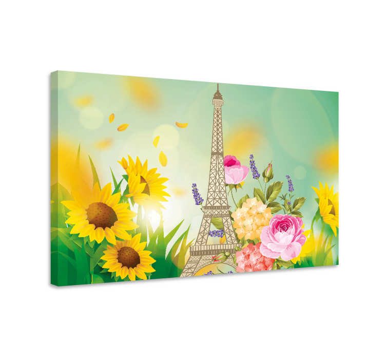 Tablou flori şi plante turnul eiffel floral - TenStickers