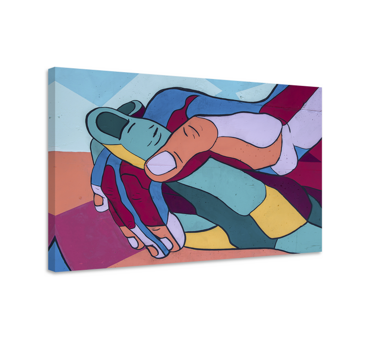 Mâini colorate desenate de mână amprente de artă - TenStickers