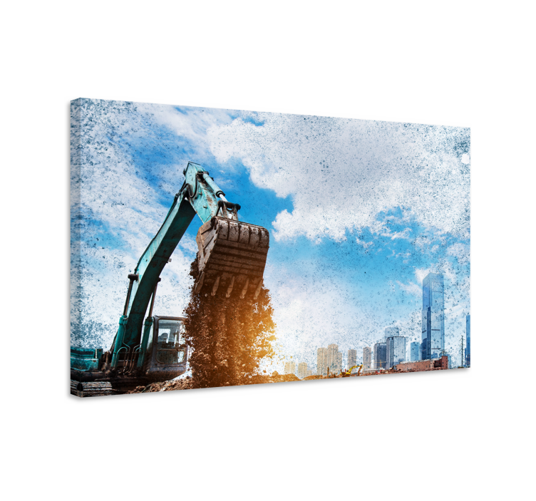 Tablou orașe excavator peisaj urban - TenStickers