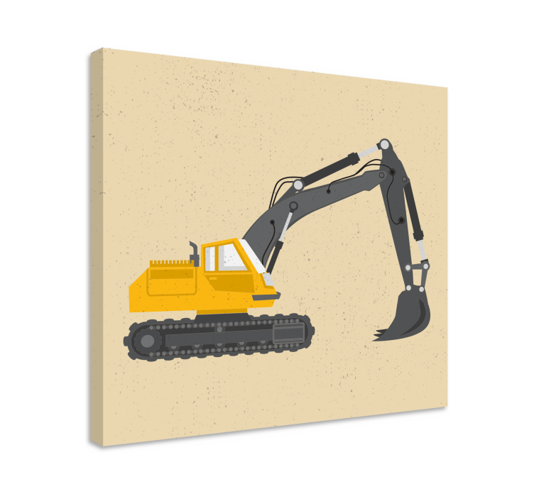 Excavator galben desen panza pepinieră - TenStickers