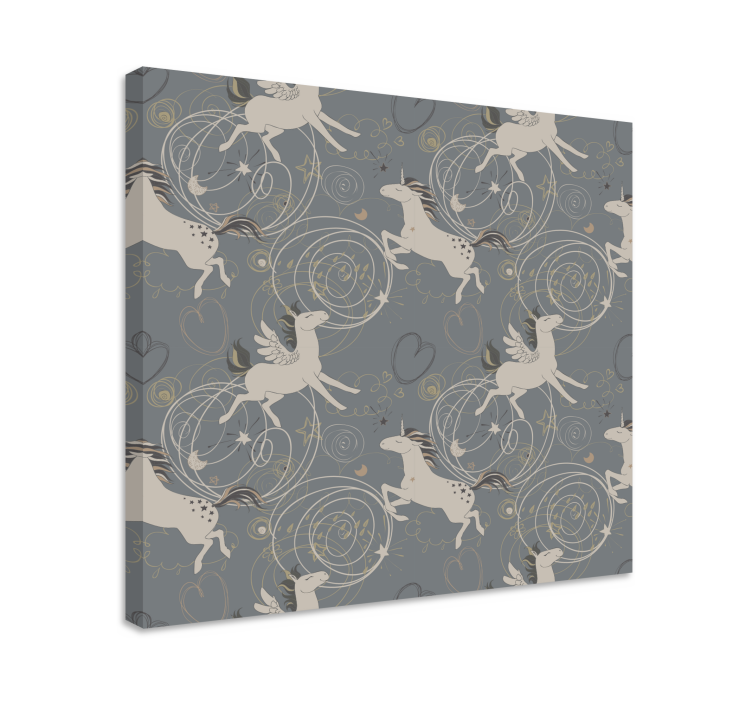 Tablou unicorni creaturi magice cu aripi - TenStickers