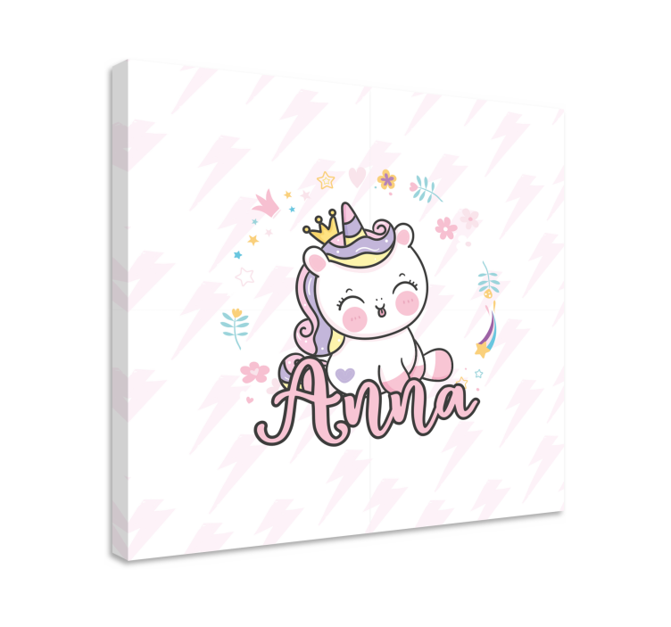Panza personalizată drăguță cu unicorn - TenStickers
