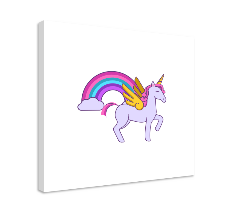 Unicorni roz pastel cu aripi pânză de pepinieră - TenStickers