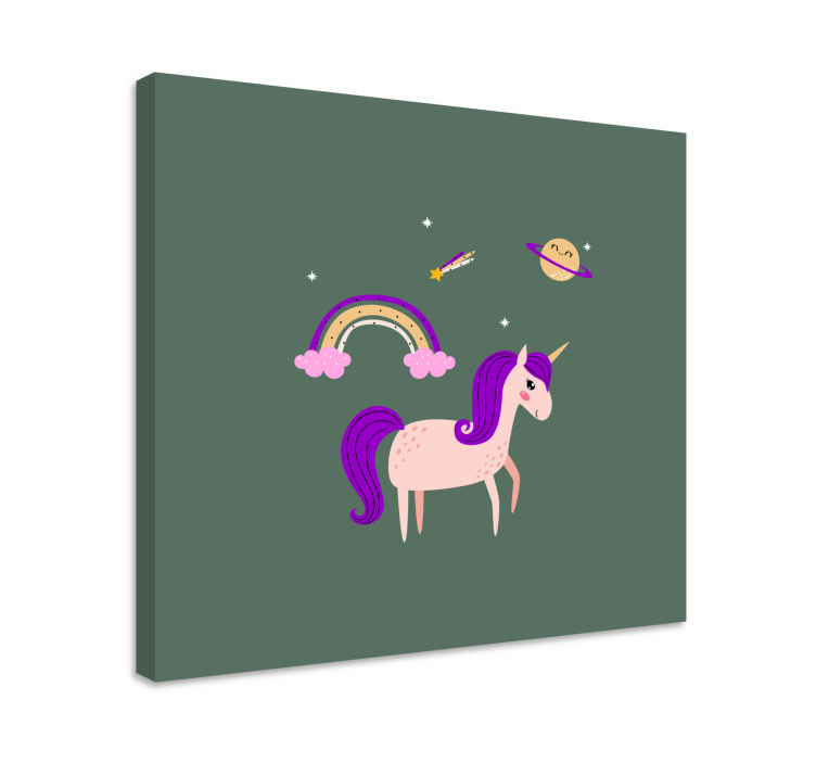 Tablou unicorni aventură de vis cu unicorni - TenStickers