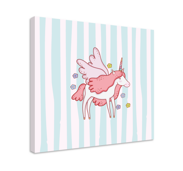 Tablou unicorni unicorn cu aripi magică - TenStickers