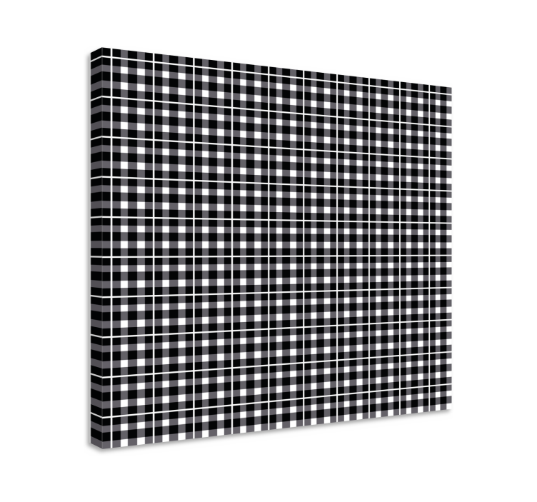Tablou geometric grilaj alb-negru - TenStickers