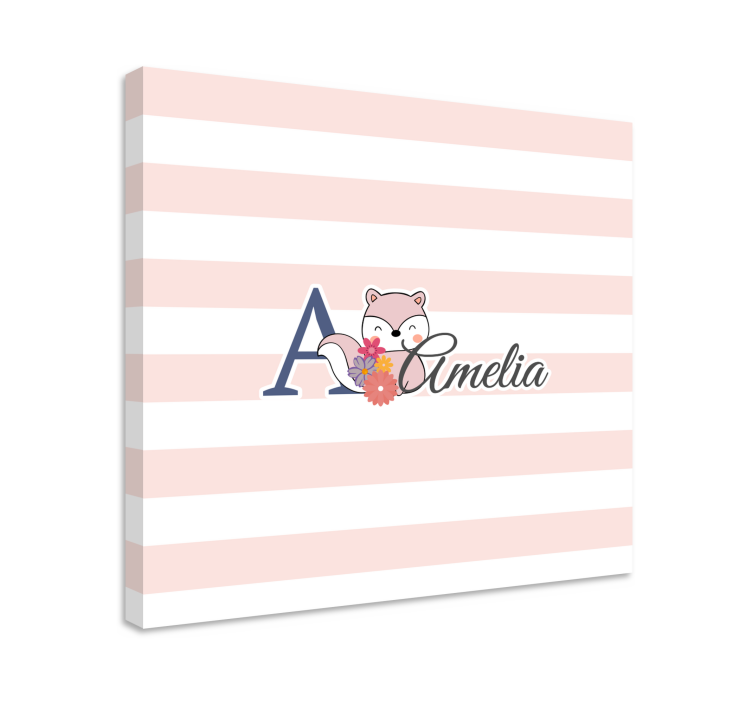 Tablou bei personalizat cu vulpe drăguță - TenStickers