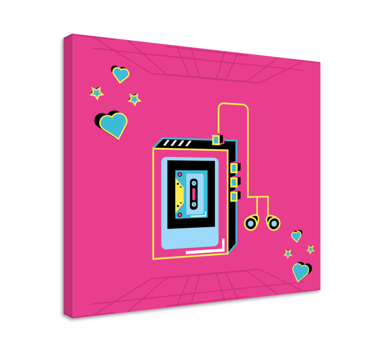 Tablou muzică iubire pe casetă retro - TenStickers