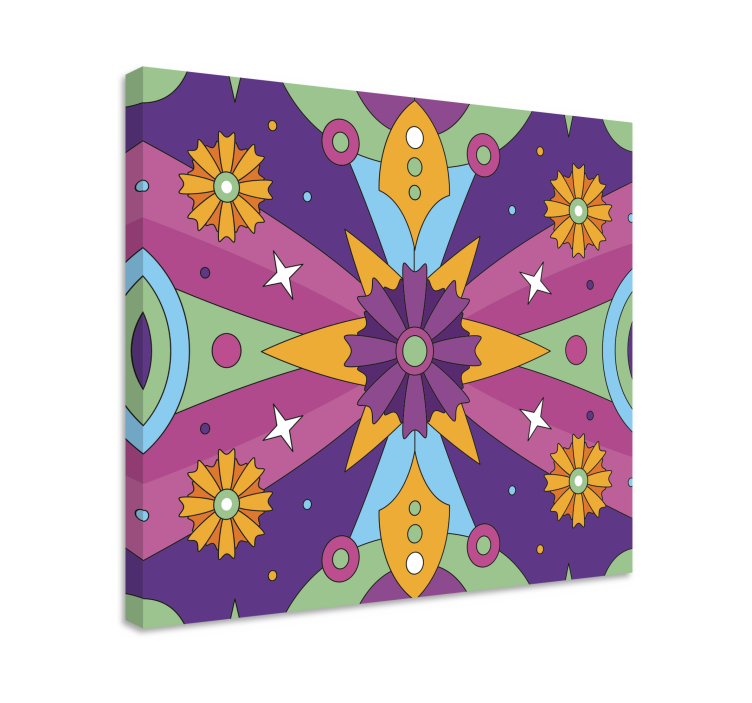 Tablou abstract cu model geometric colorat - TenStickers