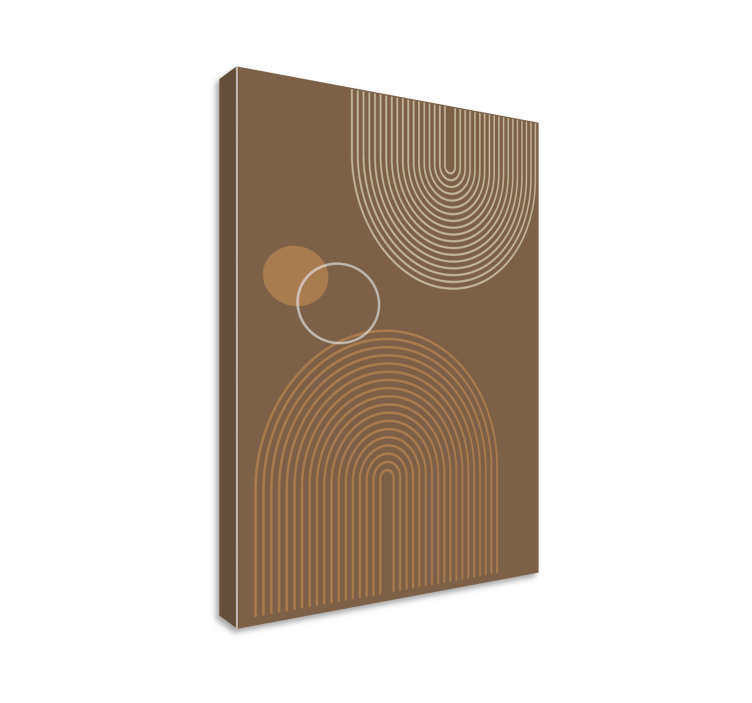 Tablou geometric cu modele de linii curbe - TenStickers