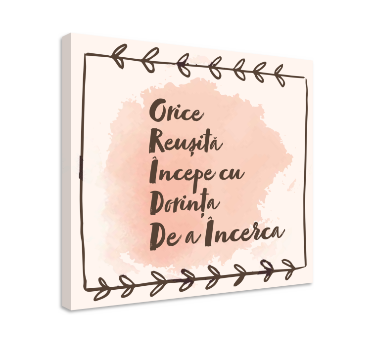 Calea spre succes pânză citată motivațională - TenStickers