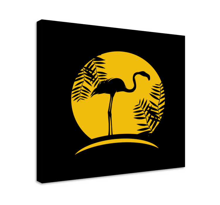 Tablou păsări siluetă elegantă de flamingo - TenStickers