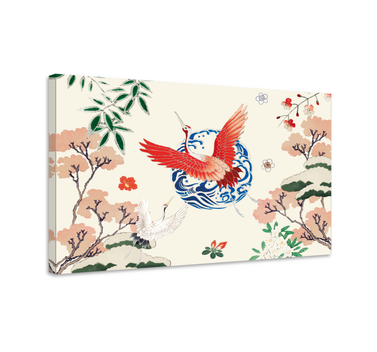 Pânză retro roșie chinoiserie - TenStickers