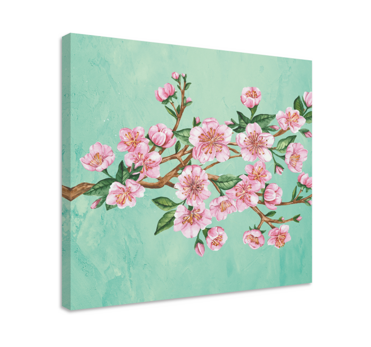 Tablou flori şi plante ramură de flori sakura - TenStickers