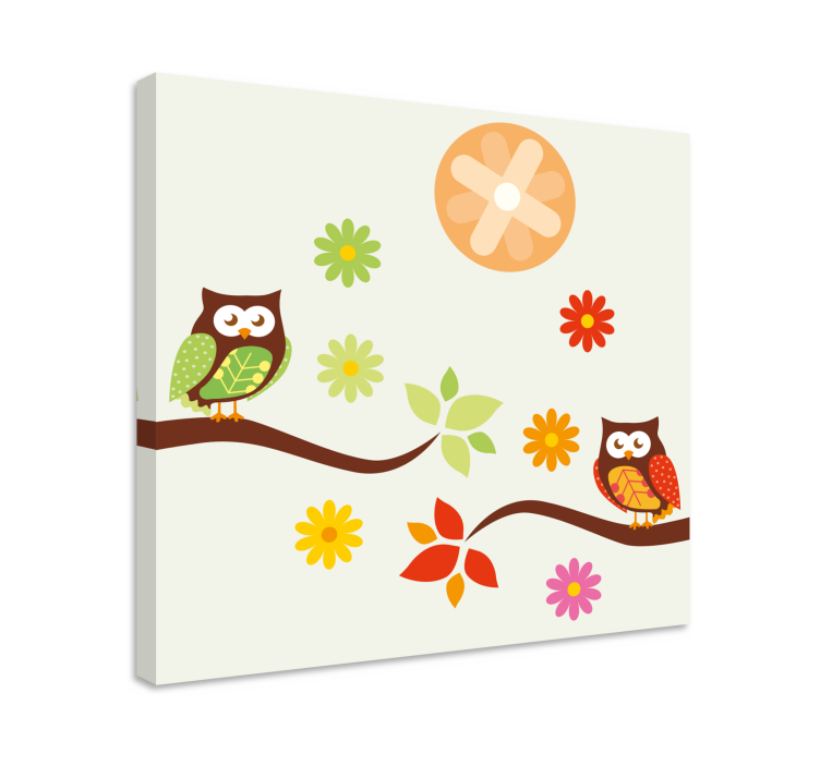 Patchwork animal bufniță design pasăre pânză - TenStickers