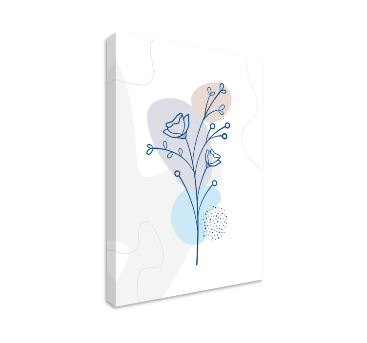 Tablou flori şi plante compoziție contur floral - TenStickers