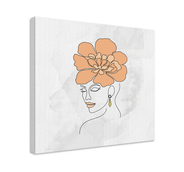 Tablou artă portret floral elegant - TenStickers