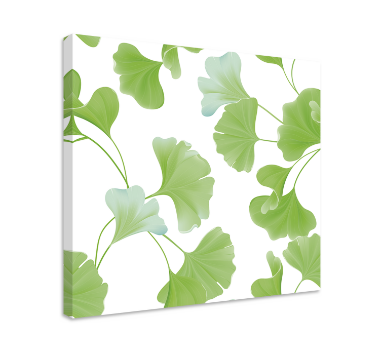 Pânză modernă cu frunze de ginkgo verde - TenStickers