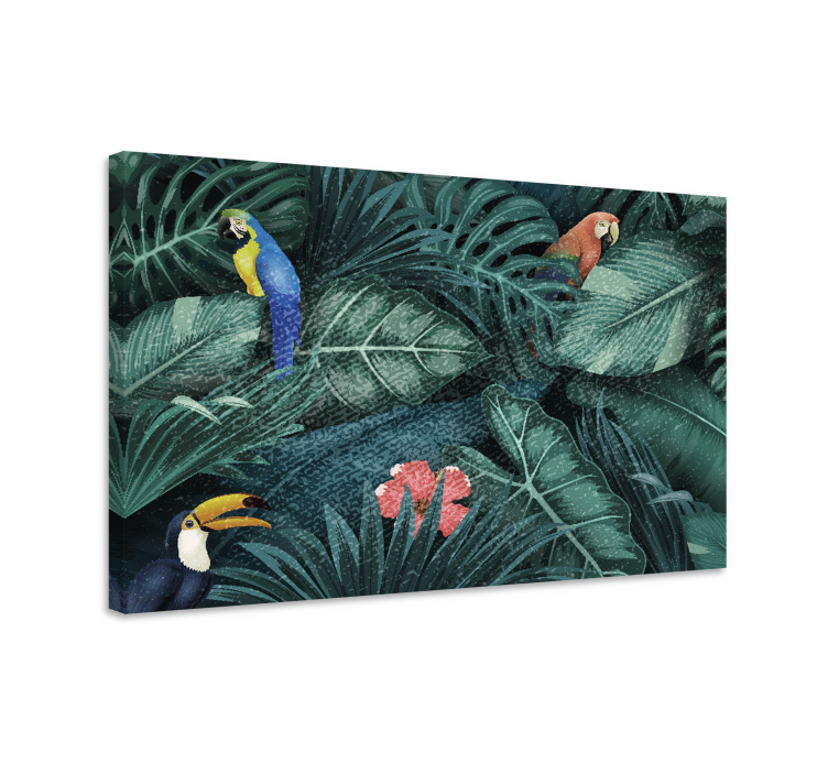 Tablou animale paradisul păsărilor tropicale - TenStickers