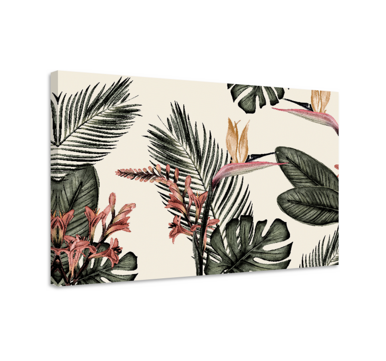 Tablou flori şi plante peisaj floral tropical - TenStickers