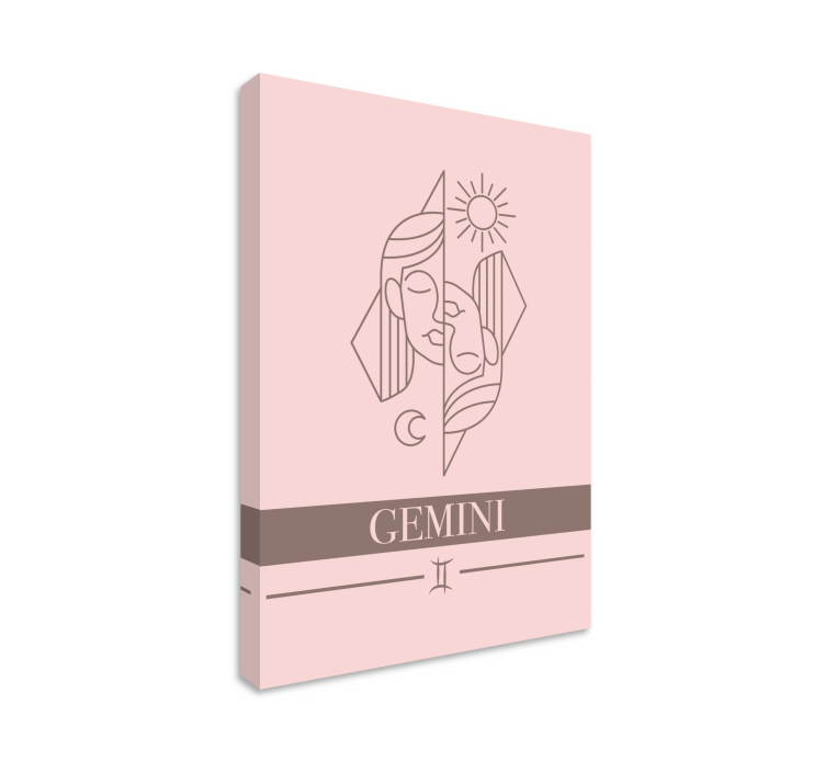 Gemeni card roz semn zodiacal imprimeu perete dormitor - TenStickers