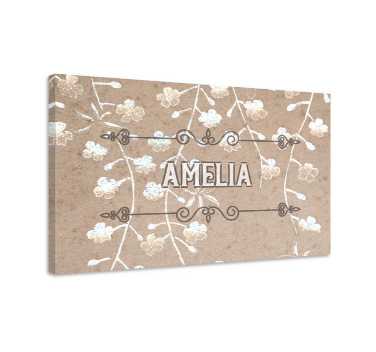 Tablou personalizat decor floral cu nume - TenStickers