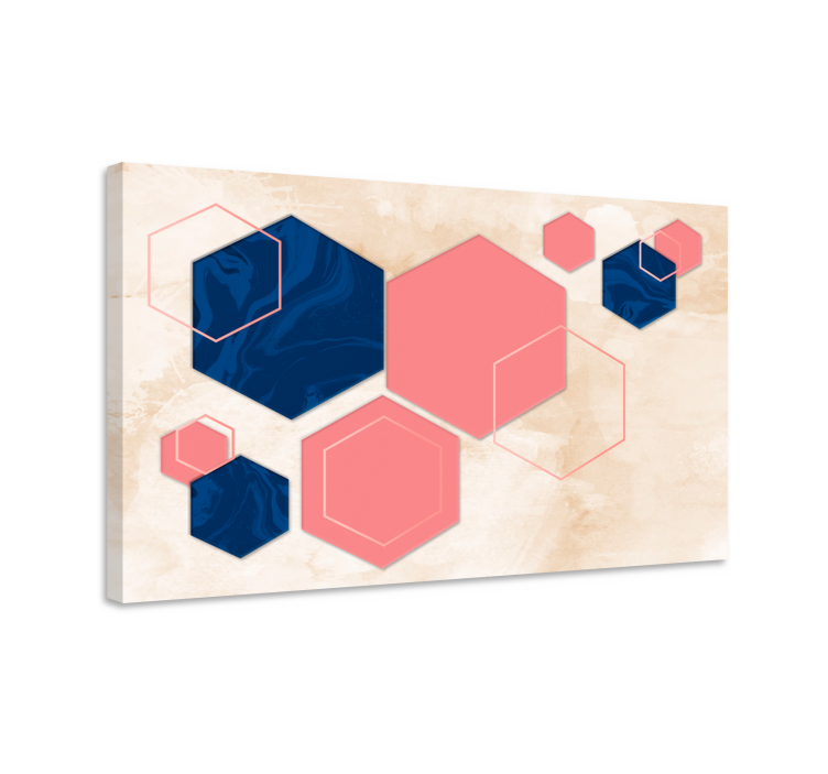 Tablou geometric forme hexagonale abstracte - TenStickers