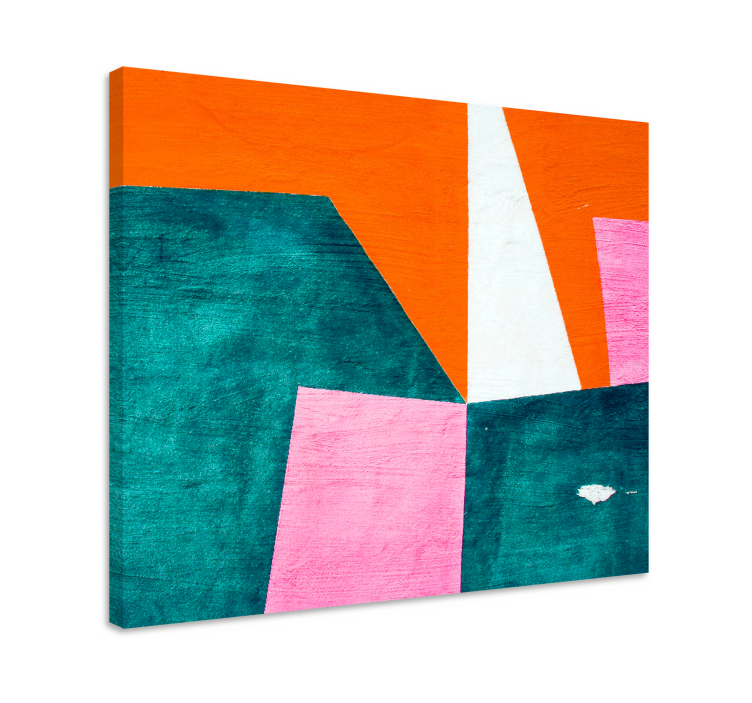 Tablou geometric compoziție abstractă portocalie - TenStickers