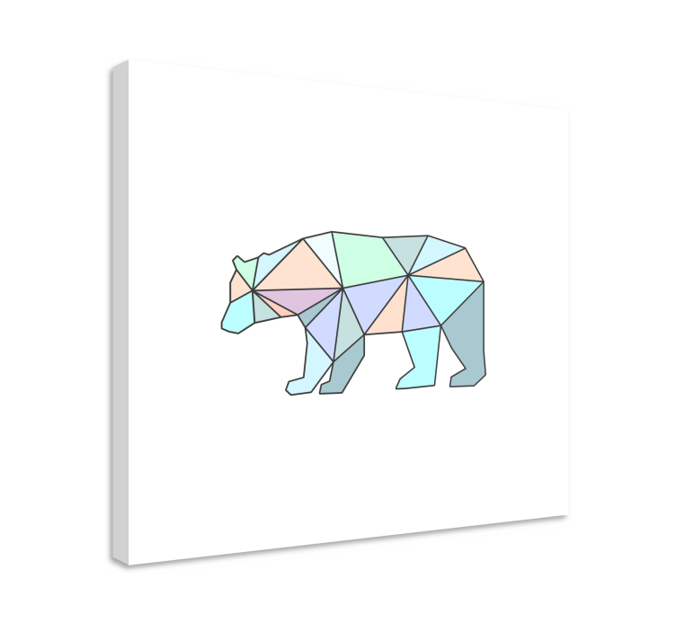 Tablou animale figură geometrică urs - TenStickers