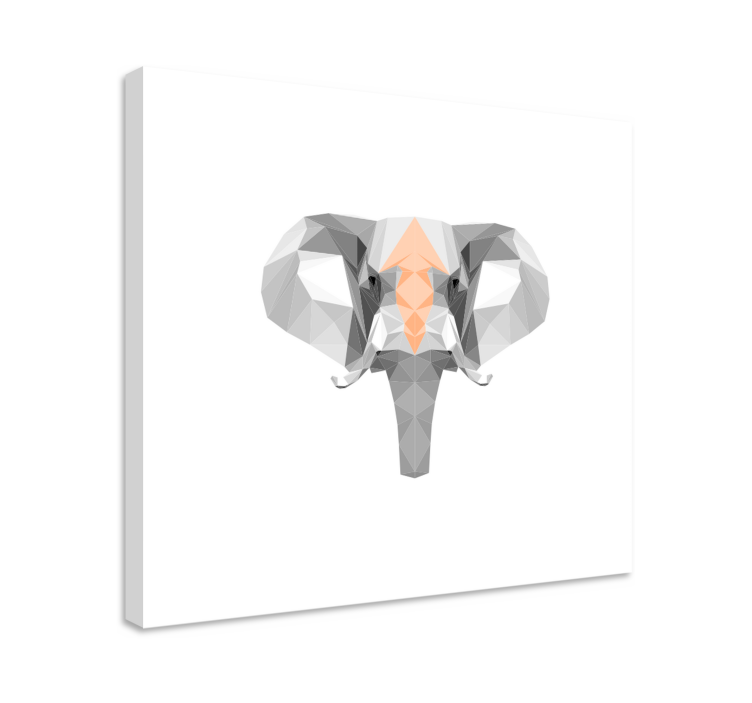 Tablou elefanți cap de elefant geometric - TenStickers