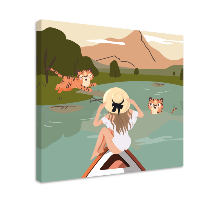 Imprimeu bucatarie fata si tigrii animale din jungla - TenStickers