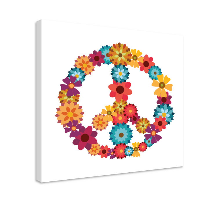 Tablou flori simbol hippie - TenStickers