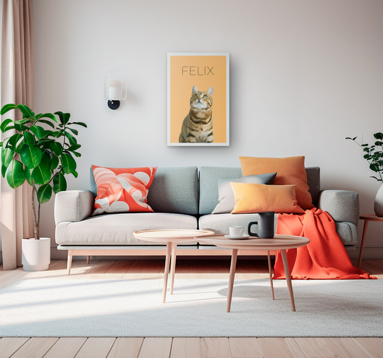 Tablou birou portret minimalist de animal de companie cu acuarelă - TenStickers