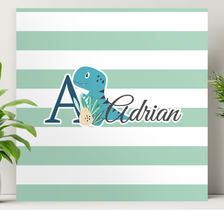 Animale drăguțe dino cu pânză personalizată cu nume - TenStickers