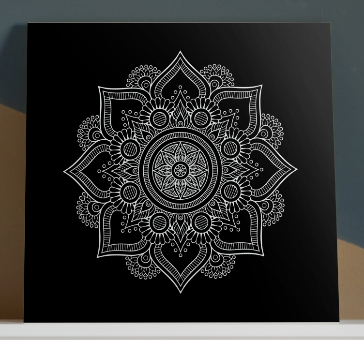 Arta de perete mandala alb-negru - TenStickers