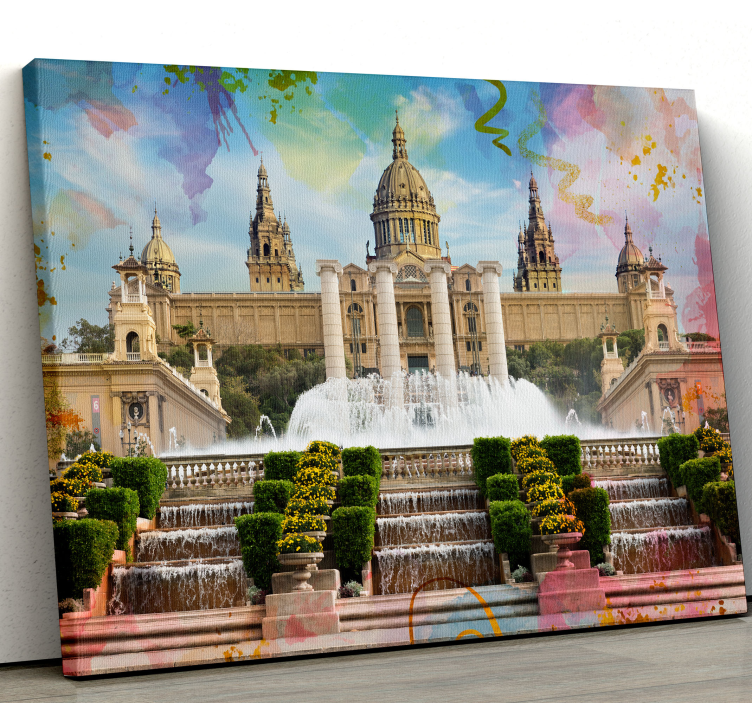 Barcelona montjuic city canvas prints - TenStickers