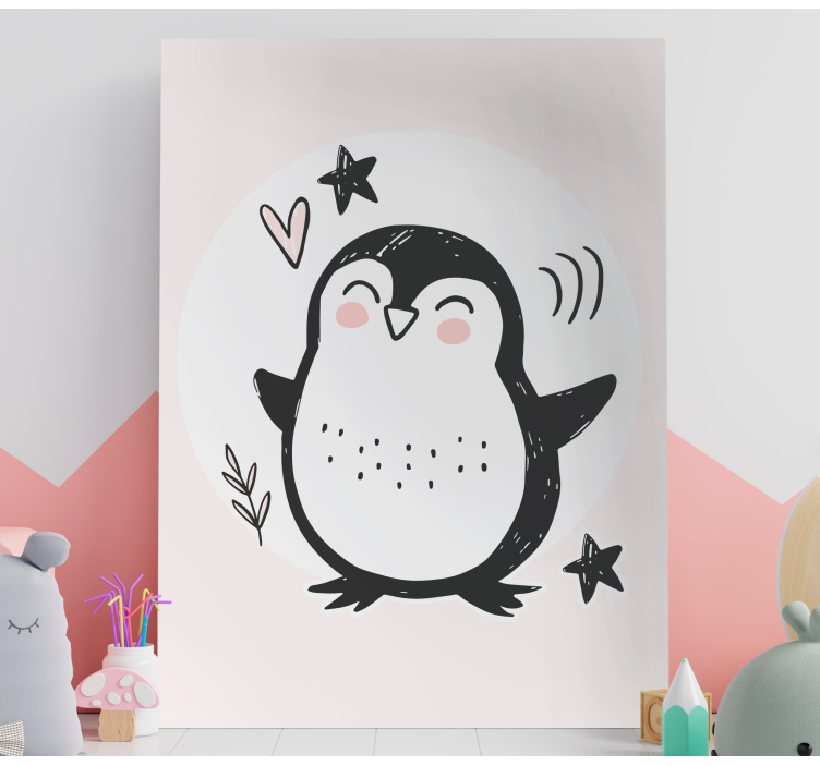 Panza drăguță desenată pinguin doodle bebeluș - TenStickers