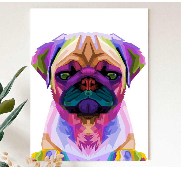 Amprente de pânză de artă pop câine pug - TenStickers