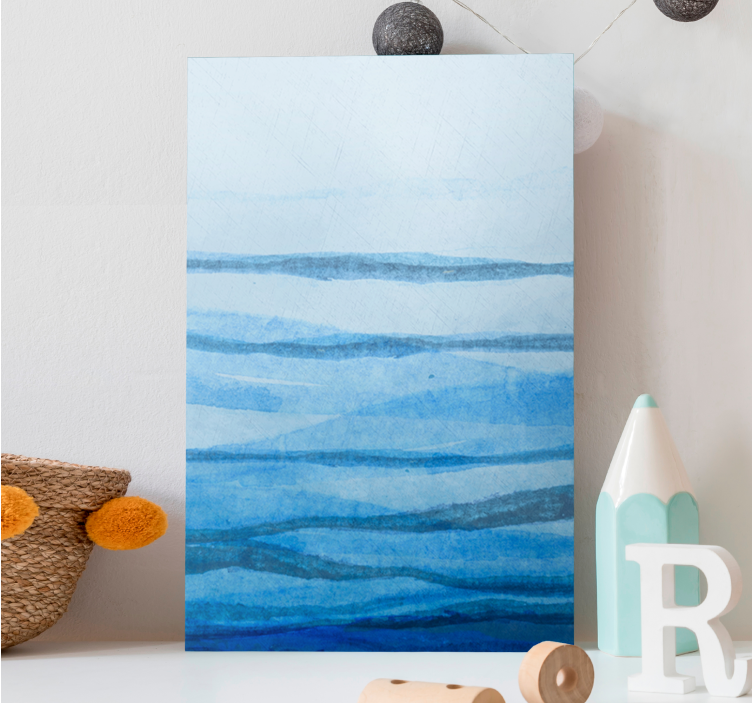 Ombre efect stipes albastru nuante panza moderna - TenStickers