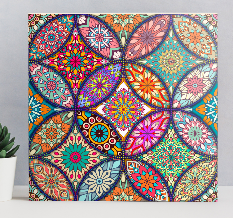 Arta de perete mandala colorate - TenStickers