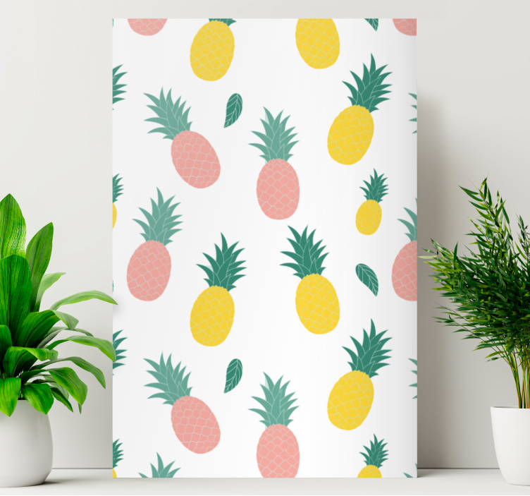 Imprimeu perete bucatarie design fructe ananas - TenStickers