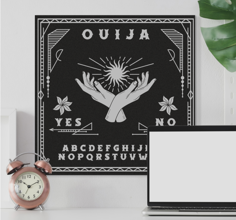 Imprimeuri pe pânză alb-negru cu ouija board acasă - TenStickers