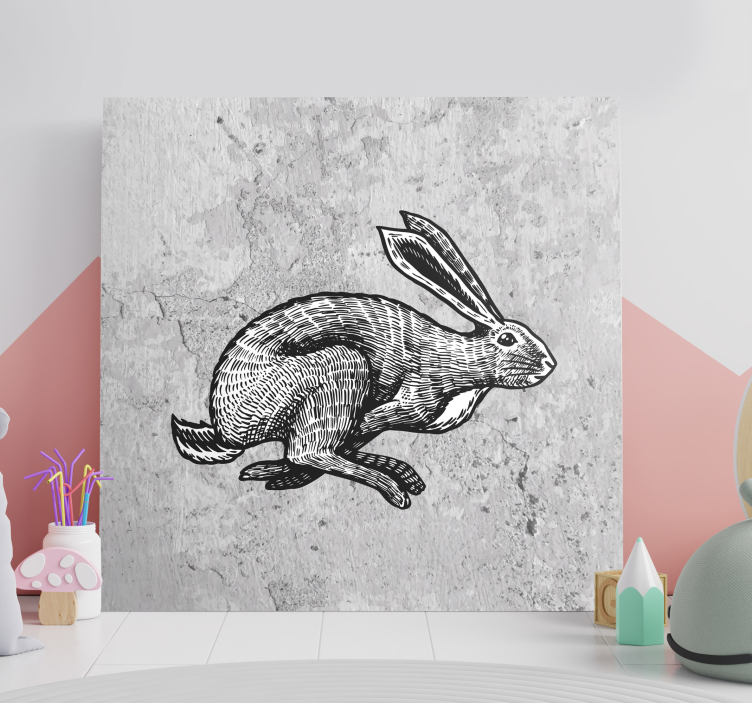 Iepure gri care rulează pânză de pepinieră - TenStickers