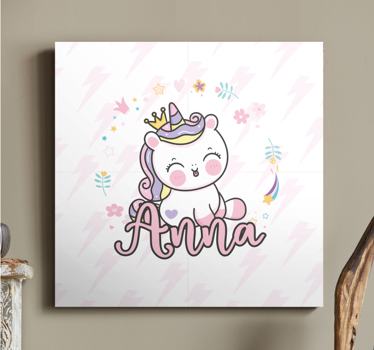 Panza personalizată drăguță cu unicorn - TenStickers